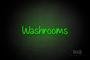 "Washrooms" (Butterfly font) - LED neon sign