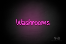 "Washrooms" (Butterfly font) - LED neon sign
