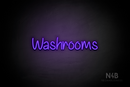 "Washrooms" (Butterfly font) - LED neon sign