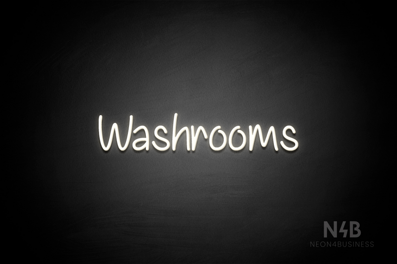 "Washrooms" (Butterfly font) - LED neon sign
