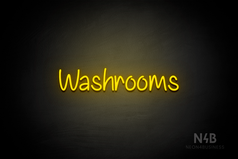 "Washrooms" (Butterfly font) - LED neon sign