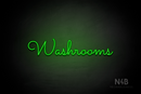 "Washrooms" (Kidplay font) - LED neon sign