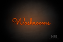 "Washrooms" (Kidplay font) - LED neon sign