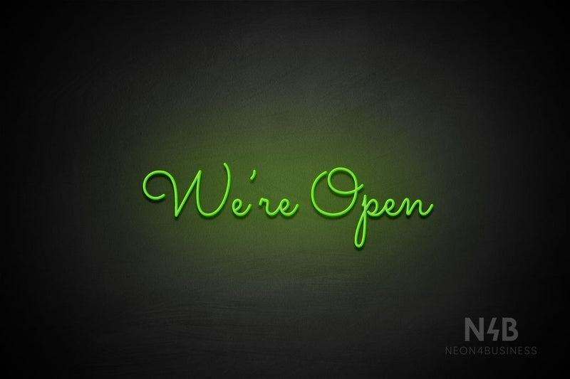 "We're Open" (Kidplay font) - LED neon sign