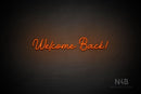 "Welcome Back!" (Wildflower font) - LED neon sign