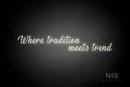 "Where tradition meets trend" (More Fun font) - LED neon sign