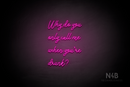 "Why do you only call me when youre drunk?" (Good Place font) - LED neon sign