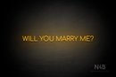"WILL YOU MARRY ME?" (Cooper font) - LED neon sign