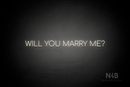 "WILL YOU MARRY ME?" (Cooper font) - LED neon sign