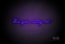 "Will you marry me?" (Custom font) - LED neon sign