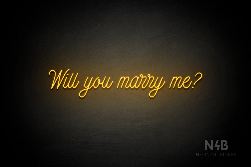 "Will you marry me?" (Custom font) - LED neon sign