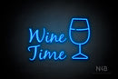 "Wine Time" Wine Glass (Notes font) - LED neon sign