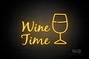 "Wine Time" Wine Glass (Notes font) - LED neon sign