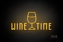 "Wine Time" Wine Glass (Enchanted font) - LED neon sign