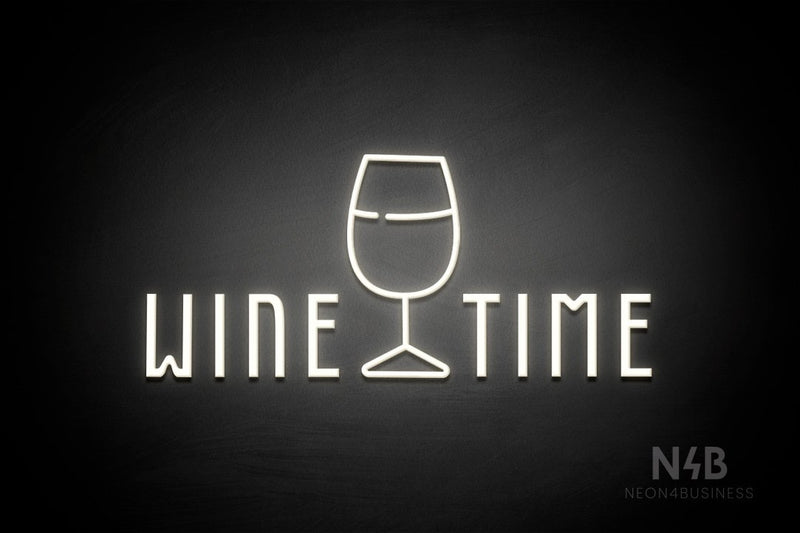 "Wine Time" Wine Glass (Enchanted font) - LED neon sign
