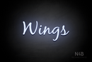 "Wings" (Notes font) - LED neon sign