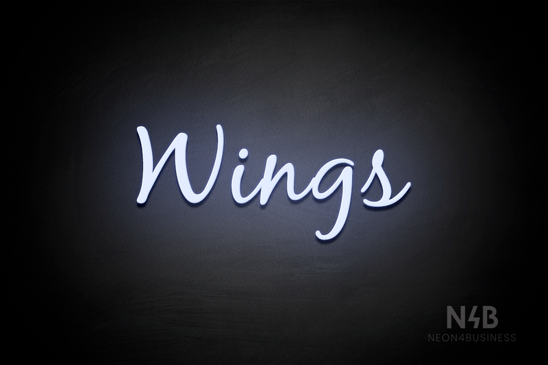 "Wings" (Notes font) - LED neon sign