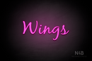 "Wings" (Notes font) - LED neon sign