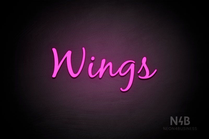 "Wings" (Notes font) - LED neon sign