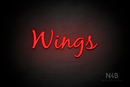 "Wings" (Notes font) - LED neon sign