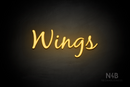 "Wings" (Notes font) - LED neon sign