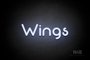 "Wings" (Mountain font) - LED neon sign