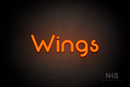 "Wings" (Mountain font) - LED neon sign