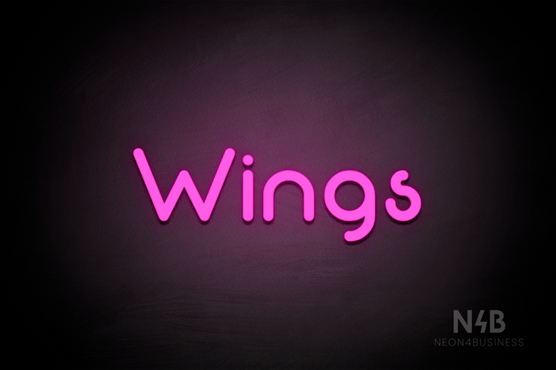 "Wings" (Mountain font) - LED neon sign