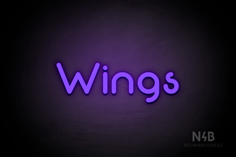 "Wings" (Mountain font) - LED neon sign
