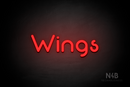 "Wings" (Mountain font) - LED neon sign