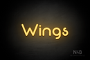 "Wings" (Mountain font) - LED neon sign