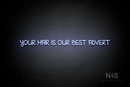 "YOUR HAIR IS OUR BEST ADVERT" (High Hopes font) - LED neon sign