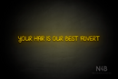 "YOUR HAIR IS OUR BEST ADVERT" (High Hopes font) - LED neon sign