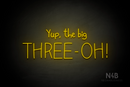 "Yup, the big THREE - OH!" (Custom font) - LED neon sign
