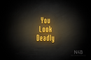 "You Look Deadly" (Lovely font) - LED neon sign