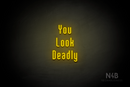 "You Look Deadly" (Lovely font) - LED neon sign