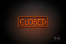 "CLOSED" (Cooper font) - LED neon sign