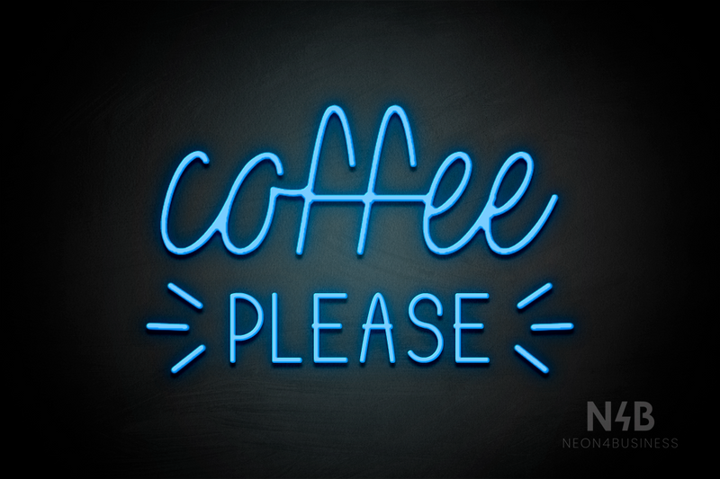 "COFFEE PLEASE" (Velvet - Cherry font) - LED neon sign
