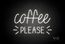 "COFFEE PLEASE" (Velvet - Cherry font) - LED neon sign