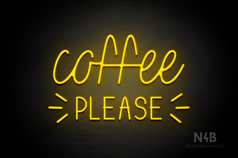 "COFFEE PLEASE" (Velvet - Cherry font) - LED neon sign