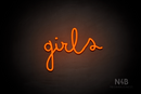 "Girls" (Bandita font) - LED neon sign