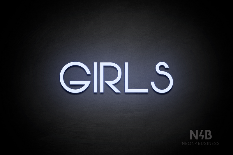 "Girls" (Vangeline font) - LED neon sign