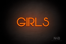 "Girls" (Vangeline font) - LED neon sign