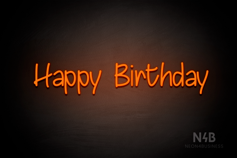 "Happy Birthday" (Butterfly font) - LED neon sign