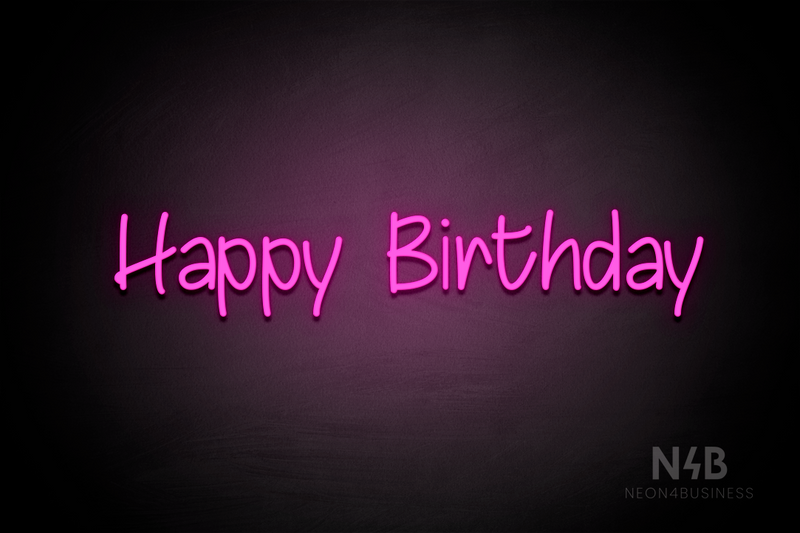 "Happy Birthday" (Butterfly font) - LED neon sign