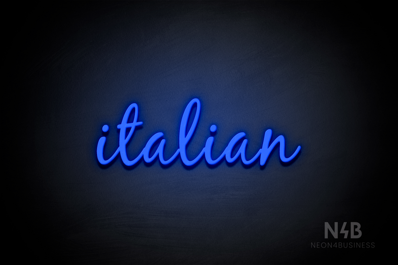 "italian" (Notes font) - LED neon sign