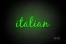 "italian" (Notes font) - LED neon sign