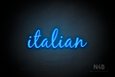 "italian" (Notes font) - LED neon sign