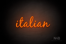 "italian" (Notes font) - LED neon sign