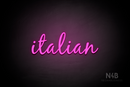 "italian" (Notes font) - LED neon sign